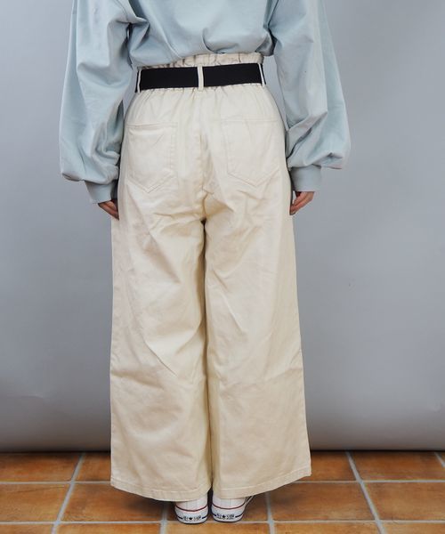 tiptop（ティップトップ）の「ベルト付き前ボタンワイドパンツ（その他パンツ・レディース・ベージュ/ネイビー/サックスブルー/ブルー/アイボリー・FREE）」の15枚目の写真