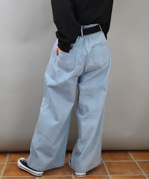 tiptop（ティップトップ）の「ベルト付き前ボタンワイドパンツ（その他パンツ・レディース・ベージュ/ネイビー/サックスブルー/ブルー/アイボリー・FREE）」の11枚目の写真