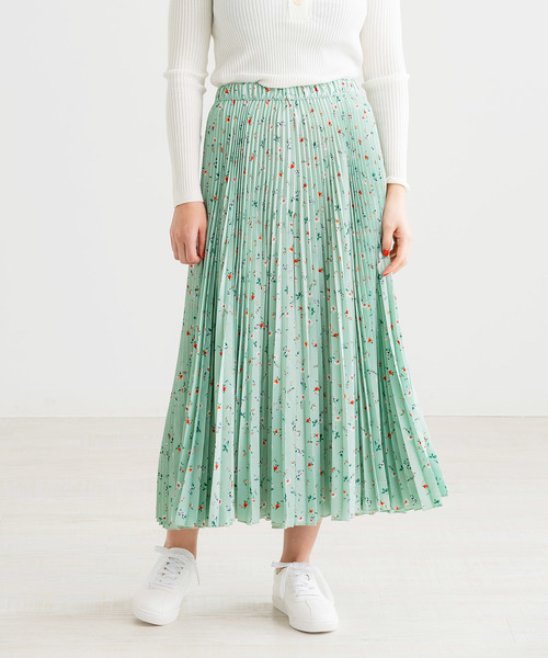 ZAKKA-BOX（ザッカボックス）の「小花柄プリーツキュロット（その他パンツ・レディース・ホワイト/ブラック/ミント/ピンク・FREE）」の4枚目の写真