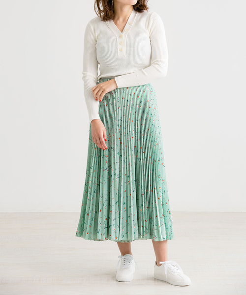 ZAKKA-BOX（ザッカボックス）の「小花柄プリーツキュロット（その他パンツ・レディース・ホワイト/ブラック/ミント/ピンク・FREE）」の22枚目の写真