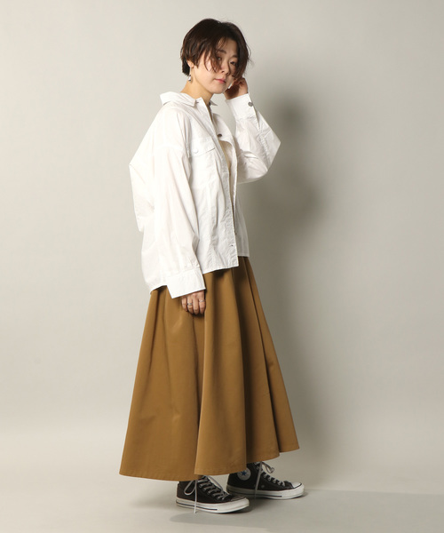 Dickies(ディッキーズ)の「ディッキーズ TCツイルタック入りロングスカート(スカート・レディース・ブラック/ベージュ/ネイビー/ブラウン/オフホワイト・M/L)」の12枚目の写真