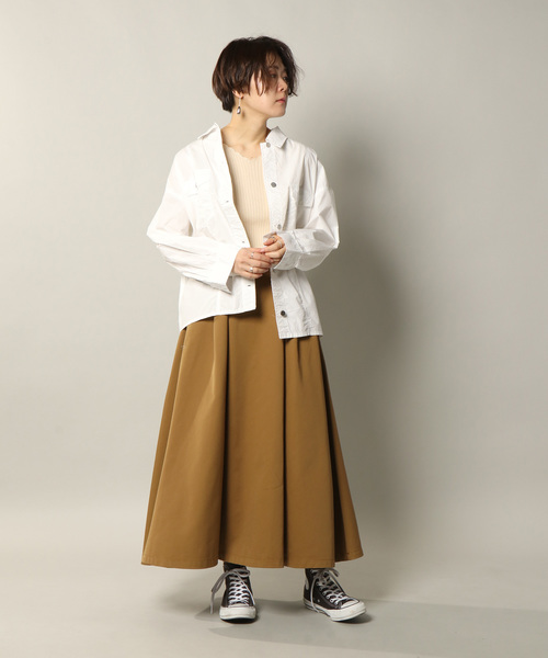 Dickies(ディッキーズ)の「ディッキーズ TCツイルタック入りロングスカート(スカート・レディース・ブラック/ベージュ/ネイビー/ブラウン/オフホワイト・M/L)」の8枚目の写真