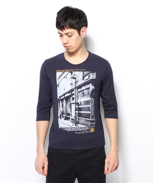 WEGO（ウィゴー）の「WEGO/フォトプリント7分袖UネックTシャツ（Tシャツ/カットソー・メンズ・ホワイト/ターコイズブルー/ネイビー/ライトピンク・MEDIUM/LARGE）」の5枚目の写真