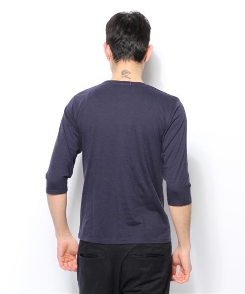 WEGO（ウィゴー）の「WEGO/フォトプリント7分袖UネックTシャツ（Tシャツ/カットソー・メンズ・ホワイト/ターコイズブルー/ネイビー/ライトピンク・MEDIUM/LARGE）」の7枚目の写真