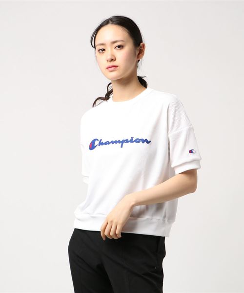 Champion（チャンピオン）の「チャンピオン CREW NECK SHIRT CW-PS001（Tシャツ/カットソー・レディース・ネイビー/ホワイト/グレー・M/L）」の2枚目の写真