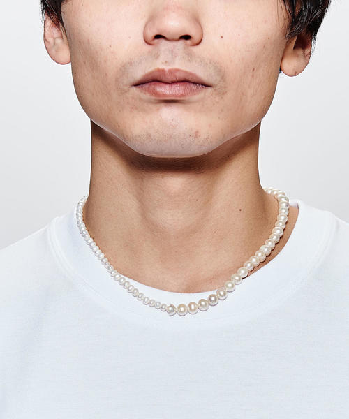 MONKEY TIME(モンキータイム)の「<WWW. WILL SHOTT> SPLIT PRL NC/ネックレス(ネックレス・メンズ・ホワイト・18)」の2枚目の写真