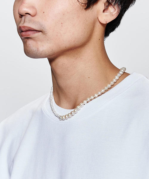 MONKEY TIME(モンキータイム)の「<WWW. WILL SHOTT> SPLIT PRL NC/ネックレス(ネックレス・メンズ・ホワイト・18)」の3枚目の写真