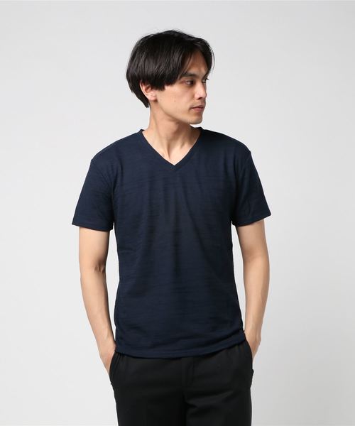 おしゃれスタ(オシャレスタ)の「カモフラージュジャカードVネック半袖Tシャツ(SS)(Tシャツ/カットソー・メンズ・ホワイト/ブラック/ネイビー・M/L)」の8枚目の写真