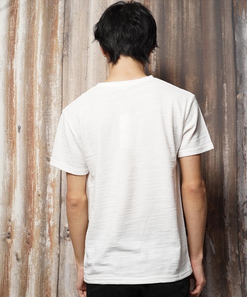 おしゃれスタ(オシャレスタ)の「カモフラージュジャカードVネック半袖Tシャツ(SS)(Tシャツ/カットソー・メンズ・ホワイト/ブラック/ネイビー・M/L)」の11枚目の写真