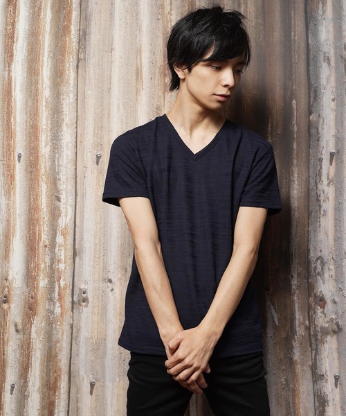 おしゃれスタ(オシャレスタ)の「カモフラージュジャカードVネック半袖Tシャツ(SS)(Tシャツ/カットソー・メンズ・ホワイト/ブラック/ネイビー・M/L)」の19枚目の写真