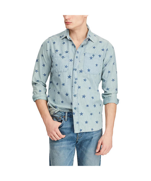 POLO RALPH LAUREN（ポロ ラルフ ローレン）の「クラシック&フィット スター ワークシャツ（シャツ/ブラウス・メンズ・ブルー系3・LARGE/MEDIUM/SMALL/X-SMALL）」の3枚目の写真