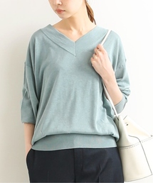 silk cotton Vネック 2WAY プルオーバー◆