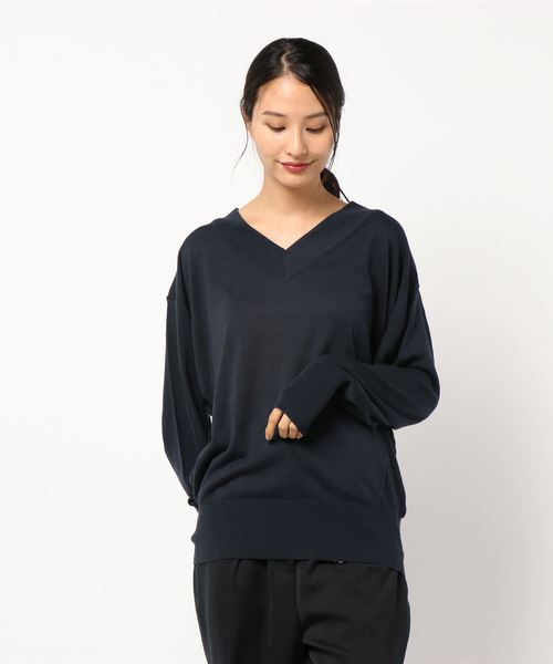 IENA - IENA シルクコットンVネック 2wayプルオーバー IENA（イエナ）の「silk cotton Vネック 2WAY プルオーバー