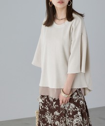 Chaco closet | ビッグシルエット サマーワッフル ハーフスリーブプルオーバー(Tシャツ/カットソー)