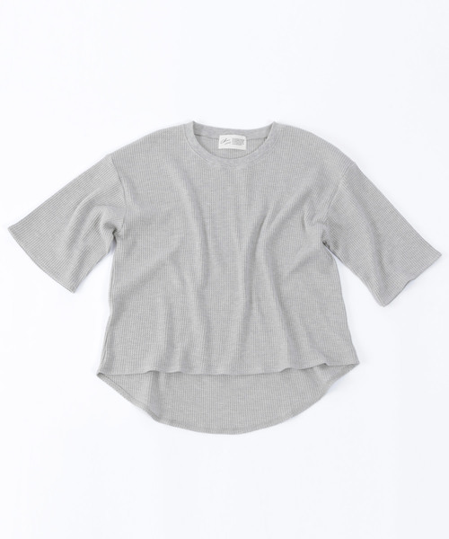 Chaco closet（チャコ クローゼット）の「ビッグシルエット ワッフル ハーフスリーブプルオーバー（Tシャツ/カットソー・レディース・ブラック/ベージュ/ネイビー/オフホワイト/オリーブ/杢グレー/バイオレット・FREE）」の8枚目の写真