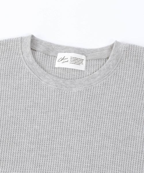 Chaco closet（チャコ クローゼット）の「ビッグシルエット ワッフル ハーフスリーブプルオーバー（Tシャツ/カットソー・レディース・ブラック/ベージュ/ネイビー/オフホワイト/オリーブ/杢グレー/バイオレット・FREE）」の10枚目の写真