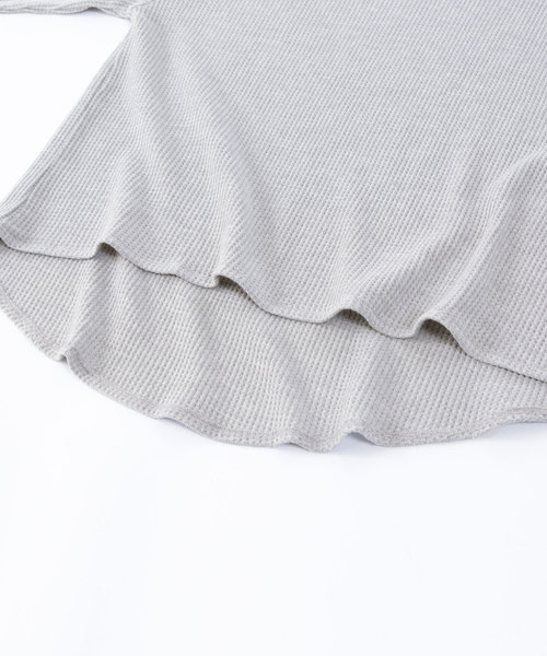 Chaco closet（チャコ クローゼット）の「ビッグシルエット ワッフル ハーフスリーブプルオーバー（Tシャツ/カットソー・レディース・ブラック/ベージュ/ネイビー/オフホワイト/オリーブ/杢グレー/バイオレット・FREE）」の12枚目の写真