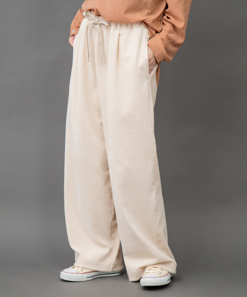 Munich（ミューニック）の「コーデュロイジャージー　ワイドイージーパンツ（その他パンツ・レディース・ベージュ/アイボリー/ダークグレー/ダークオレンジ・S/XS/M）」の2枚目の写真