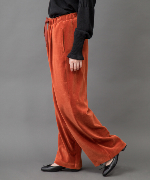 Munich（ミューニック）の「コーデュロイジャージー　ワイドイージーパンツ（その他パンツ・レディース・ベージュ/アイボリー/ダークグレー/ダークオレンジ・S/XS/M）」の10枚目の写真