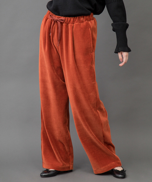 Munich（ミューニック）の「コーデュロイジャージー　ワイドイージーパンツ（その他パンツ・レディース・ベージュ/アイボリー/ダークグレー/ダークオレンジ・S/XS/M）」の9枚目の写真