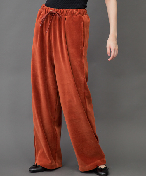 Munich（ミューニック）の「コーデュロイジャージー　ワイドイージーパンツ（その他パンツ・レディース・ベージュ/アイボリー/ダークグレー/ダークオレンジ・S/XS/M）」の12枚目の写真