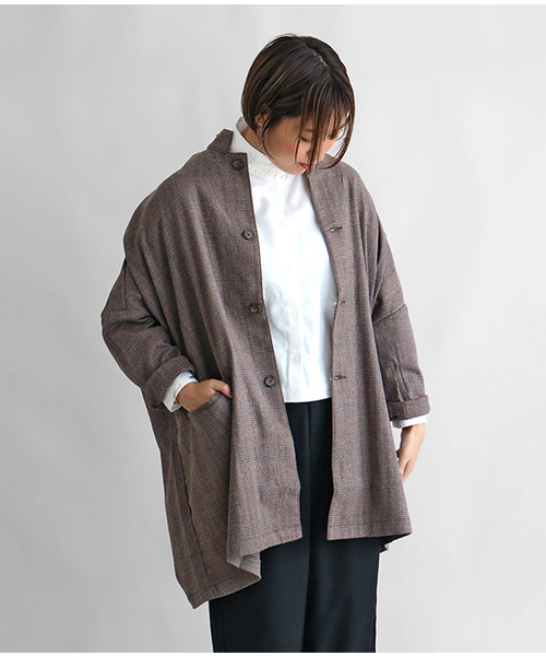 SETTO(セット)の「MARKET JKT:ウール混ワイドジャケット【2019AW】(ポンチョ)」|ベージュ