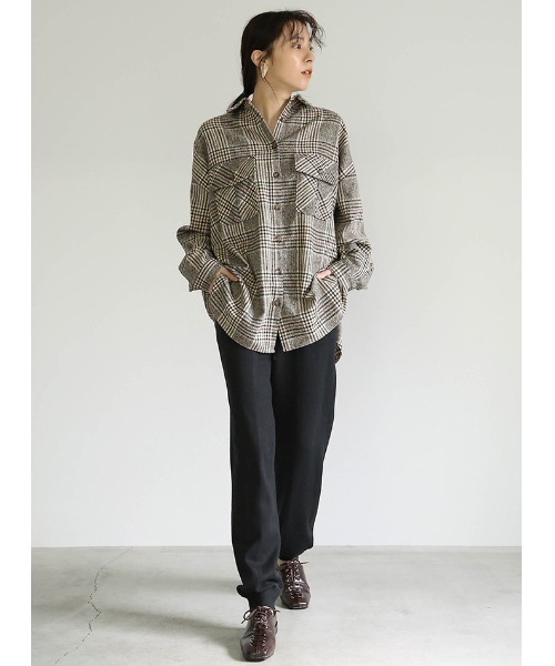 select MOCA（セレクトモカ）の「ジョガーニットパンツ/サイドポケットウエストゴムニットパンツ（その他パンツ・レディース・ブラック/アイボリー/ライトベージュ・FREE）」の5枚目の写真