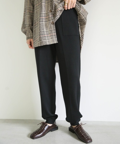 select MOCA（セレクトモカ）の「ジョガーニットパンツ/サイドポケットウエストゴムニットパンツ（その他パンツ・レディース・ブラック/アイボリー/ライトベージュ・FREE）」の11枚目の写真
