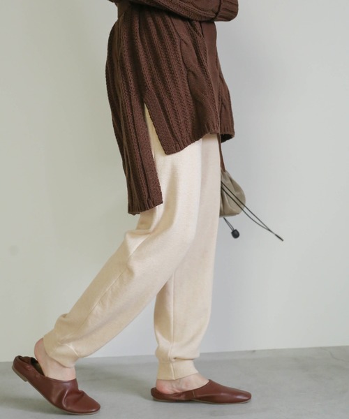 select MOCA（セレクトモカ）の「ジョガーニットパンツ/サイドポケットウエストゴムニットパンツ（その他パンツ・レディース・ブラック/アイボリー/ライトベージュ・FREE）」の16枚目の写真