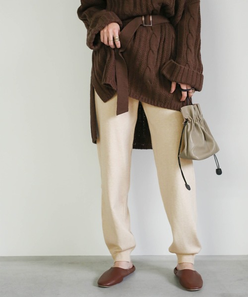 select MOCA（セレクトモカ）の「ジョガーニットパンツ/サイドポケットウエストゴムニットパンツ（その他パンツ・レディース・ブラック/アイボリー/ライトベージュ・FREE）」の14枚目の写真