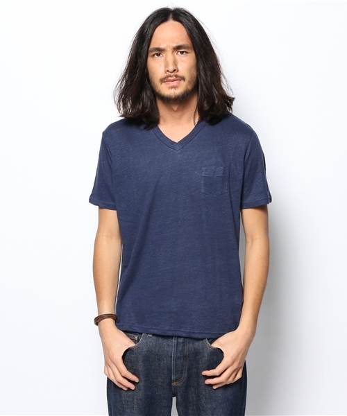 JOURNAL STANDARD relume（ジャーナルスタンダード　レリューム）の「フランダースリネンTシャツ（Tシャツ/カットソー・メンズ・ブルー/バーガンディー/イエロー/グレー/ホワイト/グリーン/ネイビー・LARGE/MEDIUM/SMALL/X-LARGE）」の4枚目の写真