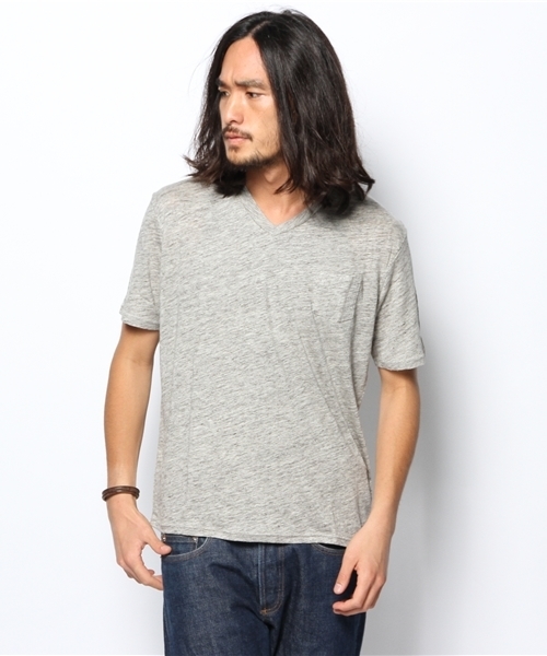 JOURNAL STANDARD relume（ジャーナルスタンダード　レリューム）の「フランダースリネンTシャツ（Tシャツ/カットソー・メンズ・ブルー/バーガンディー/イエロー/グレー/ホワイト/グリーン/ネイビー・LARGE/MEDIUM/SMALL/X-LARGE）」の3枚目の写真