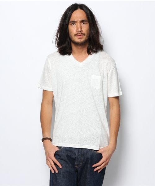 JOURNAL STANDARD relume（ジャーナルスタンダード　レリューム）の「フランダースリネンTシャツ（Tシャツ/カットソー・メンズ・ブルー/バーガンディー/イエロー/グレー/ホワイト/グリーン/ネイビー・LARGE/MEDIUM/SMALL/X-LARGE）」の2枚目の写真