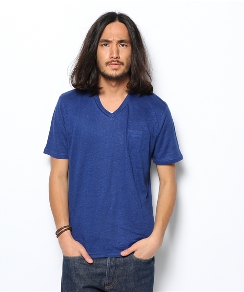 JOURNAL STANDARD relume（ジャーナルスタンダード　レリューム）の「フランダースリネンTシャツ（Tシャツ/カットソー・メンズ・ブルー/バーガンディー/イエロー/グレー/ホワイト/グリーン/ネイビー・LARGE/MEDIUM/SMALL/X-LARGE）」の5枚目の写真