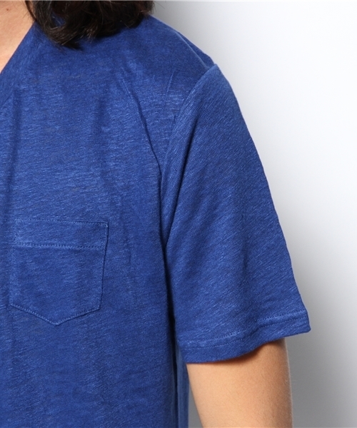 JOURNAL STANDARD relume（ジャーナルスタンダード　レリューム）の「フランダースリネンTシャツ（Tシャツ/カットソー・メンズ・ブルー/バーガンディー/イエロー/グレー/ホワイト/グリーン/ネイビー・LARGE/MEDIUM/SMALL/X-LARGE）」の8枚目の写真