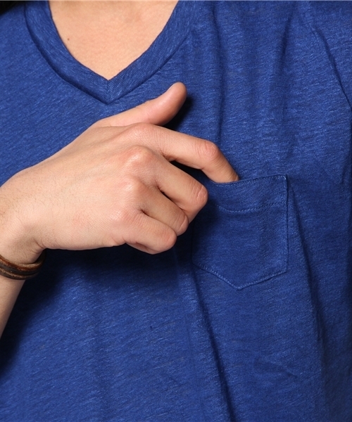 JOURNAL STANDARD relume（ジャーナルスタンダード　レリューム）の「フランダースリネンTシャツ（Tシャツ/カットソー・メンズ・ブルー/バーガンディー/イエロー/グレー/ホワイト/グリーン/ネイビー・LARGE/MEDIUM/SMALL/X-LARGE）」の9枚目の写真