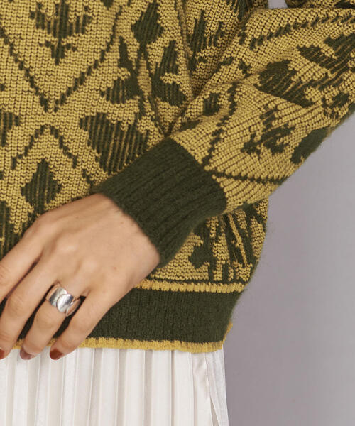 TAN（タン）の「＜TAN＞ダマスクモチーフニットプルオーバー（ニット