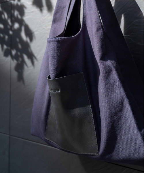 BICASH(ビカーシ)の「【BICASH/ビカーシ】キャンバスエコバッグ/B845(エコバッグ/サブバッグ・メンズ・ブラック/ネイビー/ブラウン/グレー・FREE)」の1枚目の写真