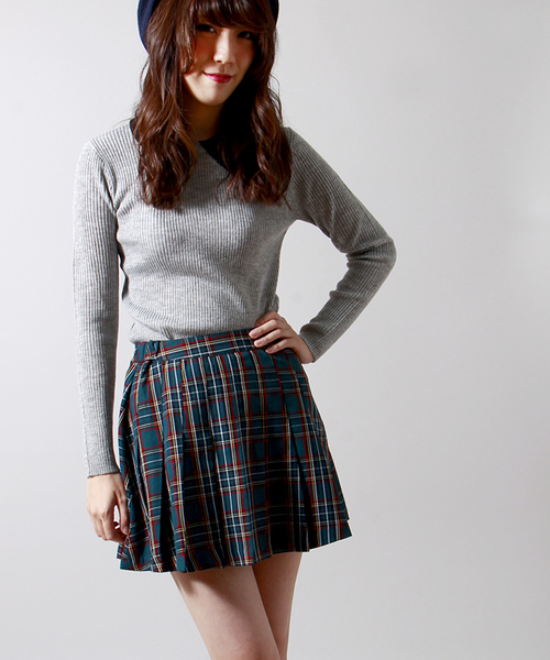WEGO（ウィゴー）の「WEGO/チェックプリーツスカート（スカート・レディース・グリーン/ブルー/レッド・FREE）」の2枚目の写真