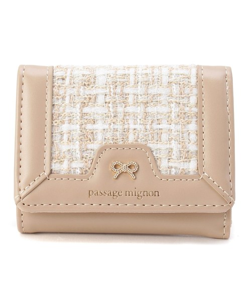Passage Mignon Flaneur パサージュミニョンフラヌール の ファンシーツイード切り替え三つ折り財布 財布 Wear