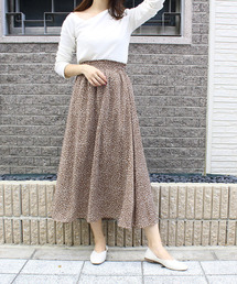 レオパードフレアスカート
