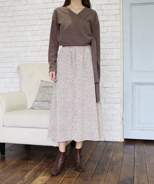 MODE ROBE（モードローブ）の「レオパードフレアスカート（スカート・レディース・ブラック/ブラウン/ベージュ・FREE）」の6枚目の写真