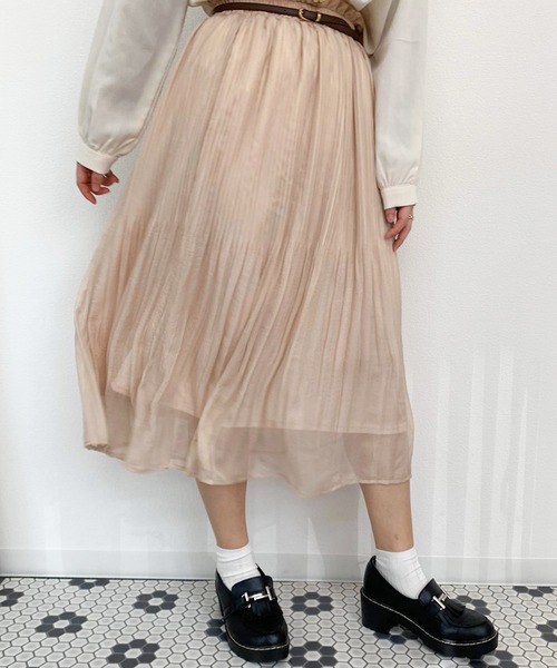 apres jour(アプレジュール)の「ラメシアープリーツスカート【ZOZOTOWN限定アイテム】(スカート・レディース・ベージュ/グレー/アイボリー/ミント/モカ・フリー)」の5枚目の写真