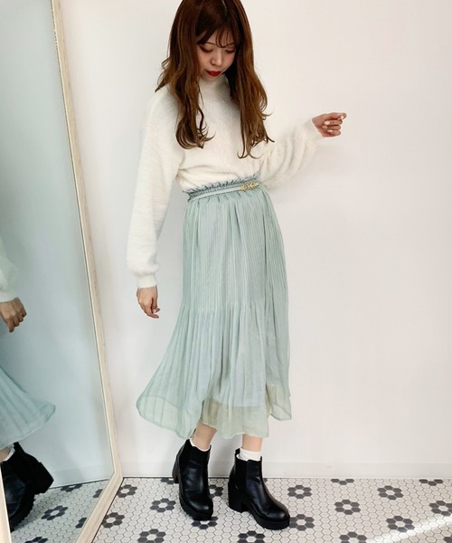 apres jour(アプレジュール)の「ラメシアープリーツスカート【ZOZOTOWN限定アイテム】(スカート・レディース・ベージュ/グレー/アイボリー/ミント/モカ・フリー)」の11枚目の写真