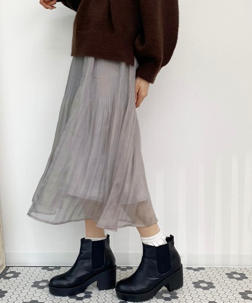 apres jour(アプレジュール)の「ラメシアープリーツスカート【ZOZOTOWN限定アイテム】(スカート・レディース・ベージュ/グレー/アイボリー/ミント/モカ・フリー)」の14枚目の写真
