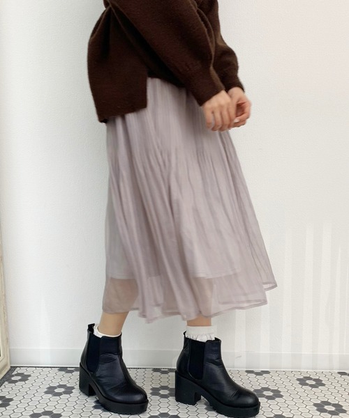 apres jour(アプレジュール)の「ラメシアープリーツスカート【ZOZOTOWN限定アイテム】(スカート・レディース・ベージュ/グレー/アイボリー/ミント/モカ・フリー)」の16枚目の写真