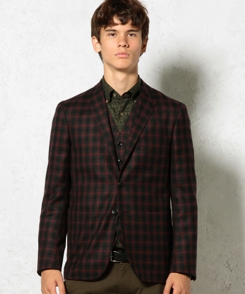 green label relaxing（グリーンレーベルリラクシング）の「□WOOL DK/TTN/CHK BLZR ジャケット ◆（テーラードジャケット・メンズ・ダークグレー/ネイビー・MEDIUM/SMALL/X-SMALL/X-LARGE/LARGE）」の9枚目の写真