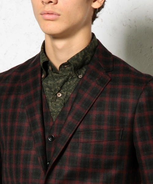 green label relaxing（グリーンレーベルリラクシング）の「□WOOL DK/TTN/CHK BLZR ジャケット ◆（テーラードジャケット・メンズ・ダークグレー/ネイビー・MEDIUM/SMALL/X-SMALL/X-LARGE/LARGE）」の12枚目の写真
