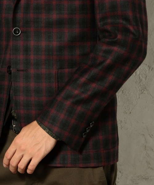 green label relaxing（グリーンレーベルリラクシング）の「□WOOL DK/TTN/CHK BLZR ジャケット ◆（テーラードジャケット・メンズ・ダークグレー/ネイビー・MEDIUM/SMALL/X-SMALL/X-LARGE/LARGE）」の3枚目の写真
