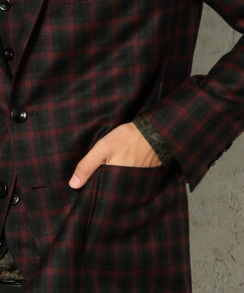 green label relaxing（グリーンレーベルリラクシング）の「□WOOL DK/TTN/CHK BLZR ジャケット ◆（テーラードジャケット・メンズ・ダークグレー/ネイビー・MEDIUM/SMALL/X-SMALL/X-LARGE/LARGE）」の4枚目の写真
